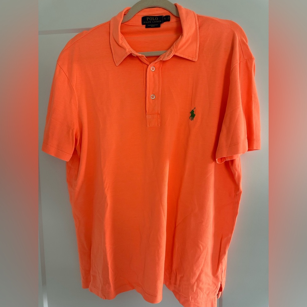 Ralph Lauren Men's Bright Orange Polo Shirt